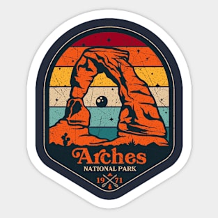 Arches national park vintage Sticker